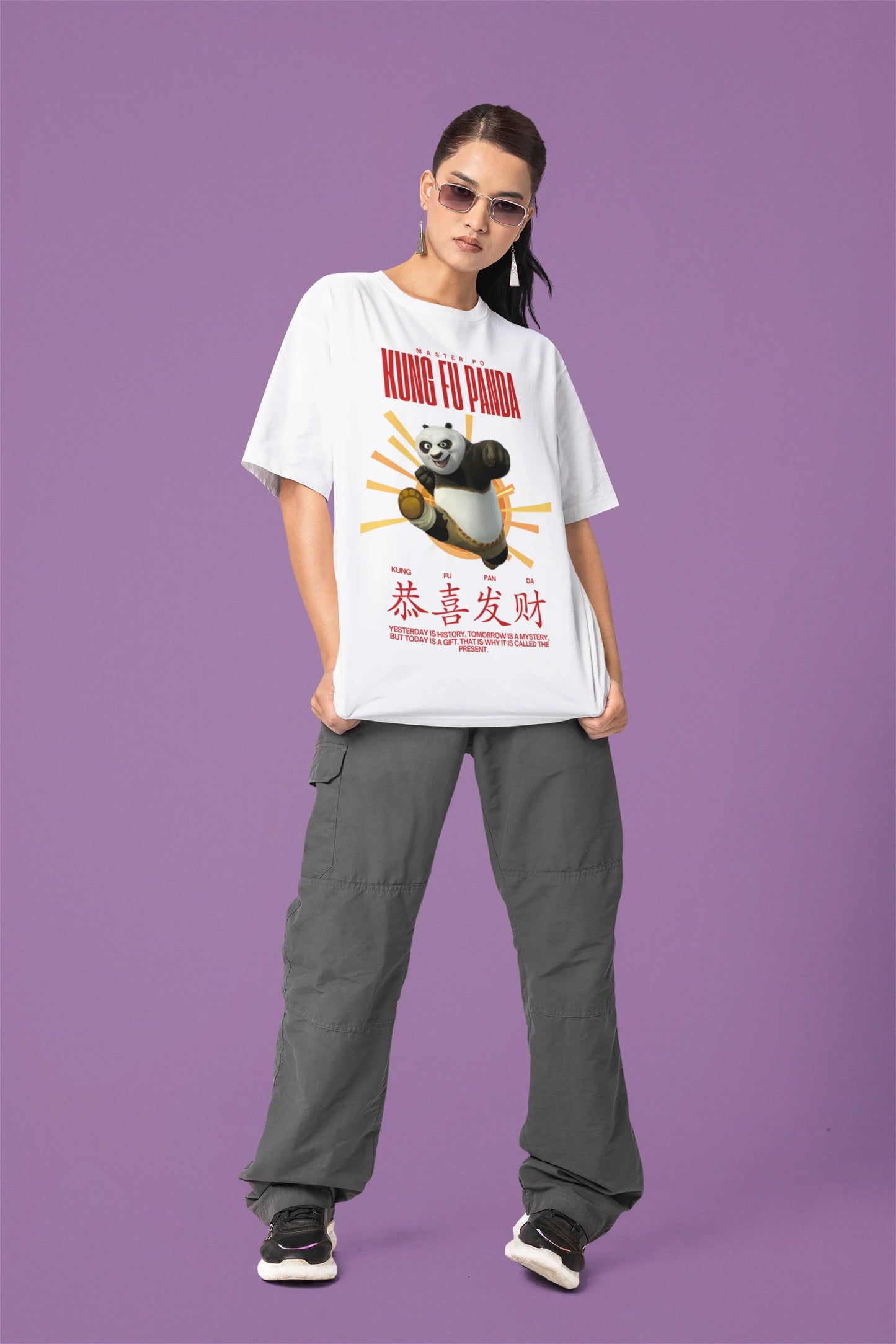 Yesterday is history | Kung Fu Panda | Dropped Sleeve Unisex Tee