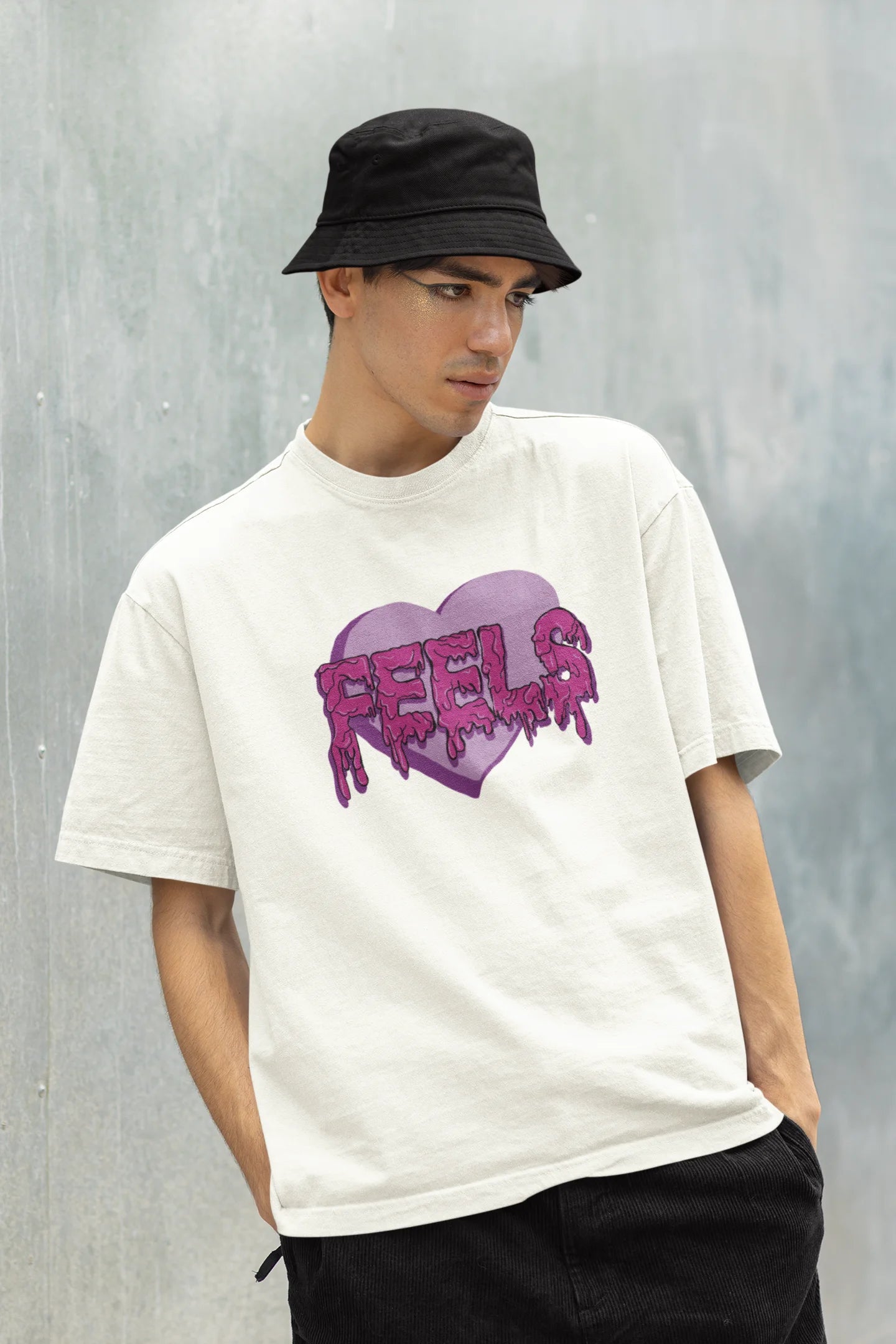Feels | Typography | Dropped Sleeve Unisex Tee