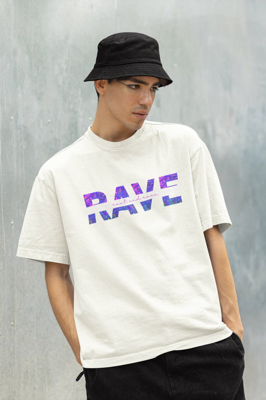 Rant and Rave | Techno Rave | Dropped Sleeve Unisex T-Shirt