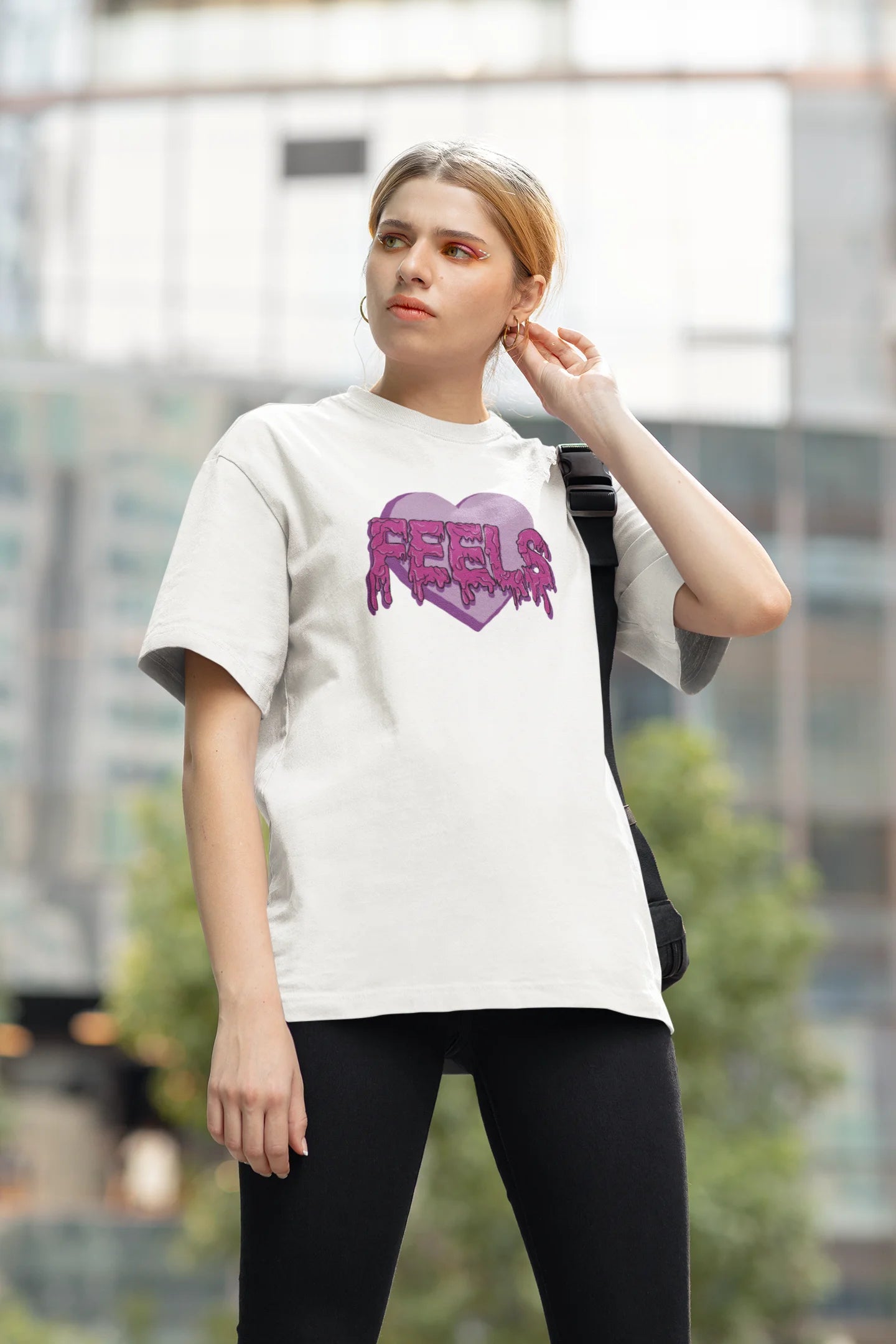 Feels | Typography | Dropped Sleeve Unisex Tee
