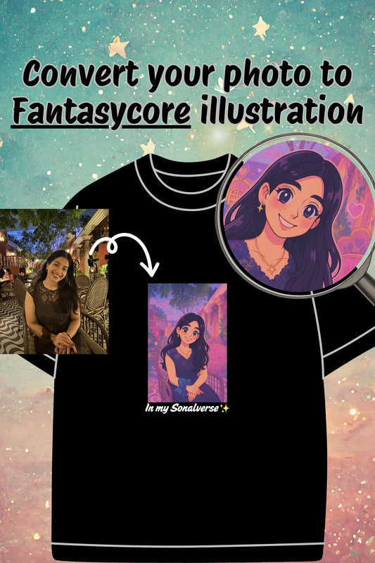 Fantasycore Glow up | Customised Tee with your image converted to fairycore aesthetic art | Gift for your loved ones