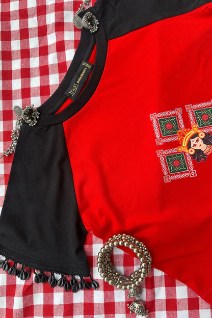 Jalsa | Festive Shaw-Tee | Indo-Western Crop Top