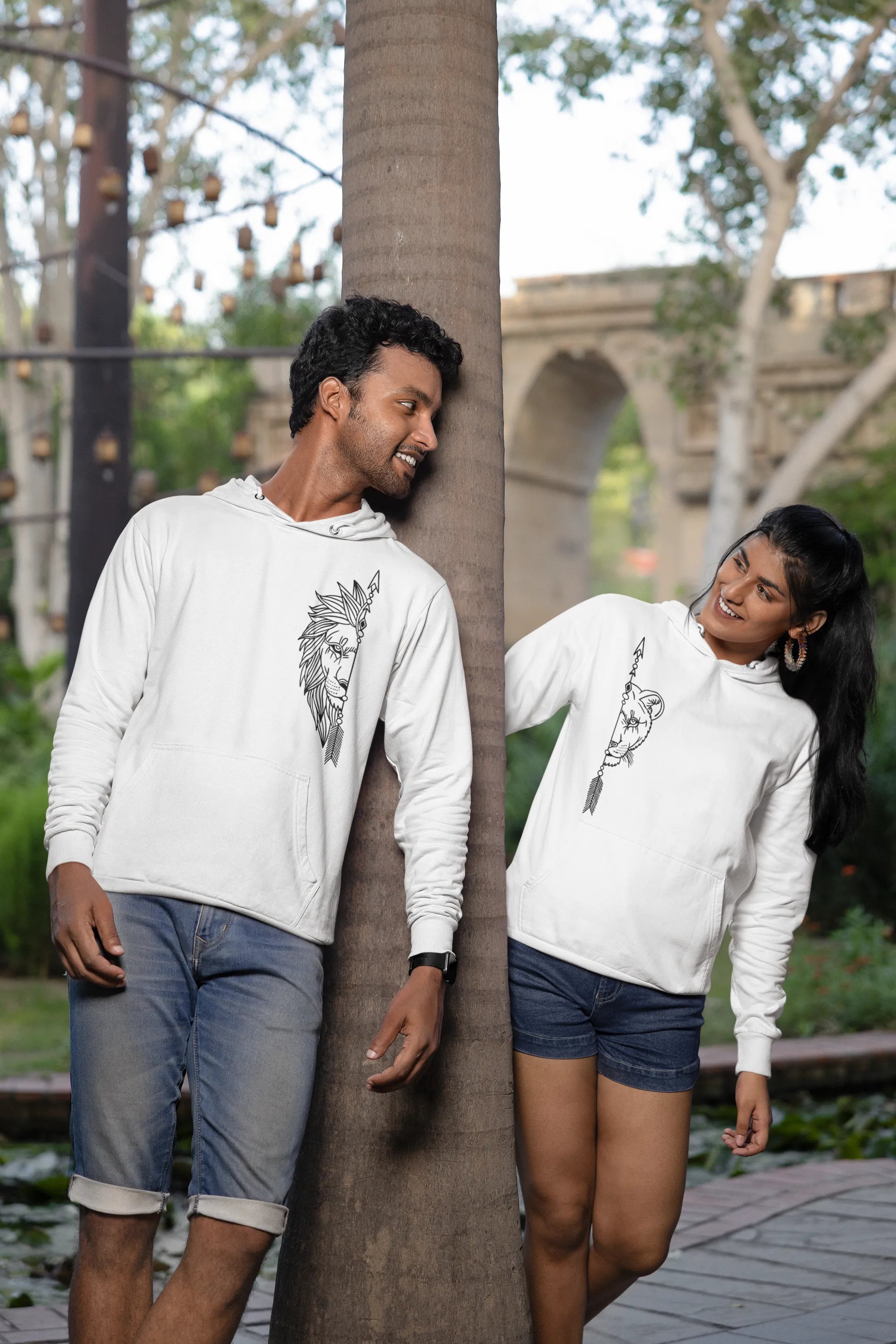 Lion and Lioness Couples | Lovey Dovey | Premium Unisex Winter Hoodie