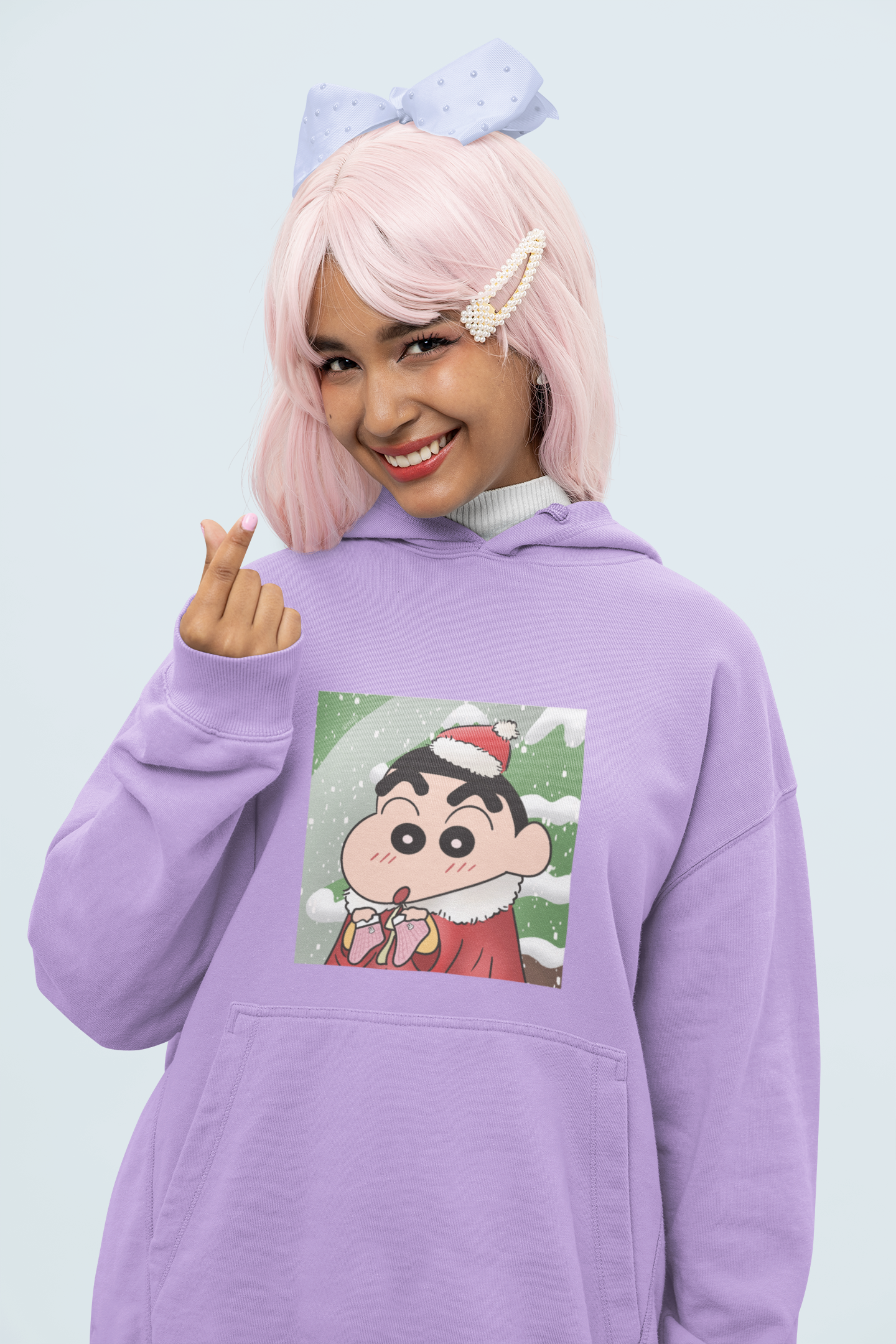 Mistletoe Magic | Shinchan | Premium Unisex Winter Hoodie