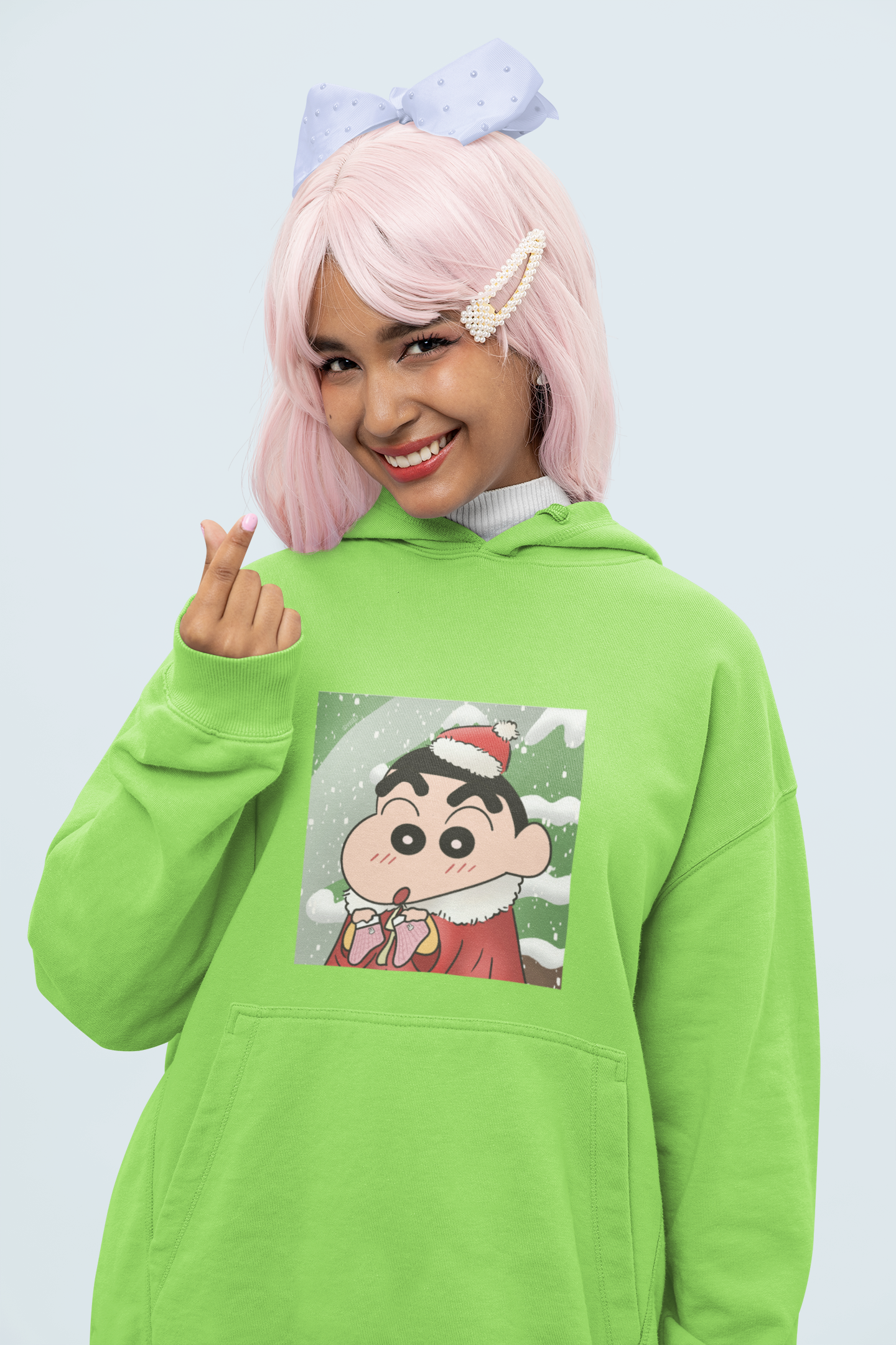Mistletoe Magic | Shinchan | Premium Unisex Winter Hoodie