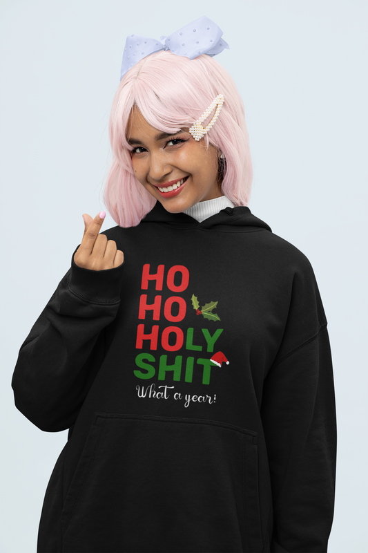 HO HO HOLY SHIT | Premium Unisex Winter Hoodie