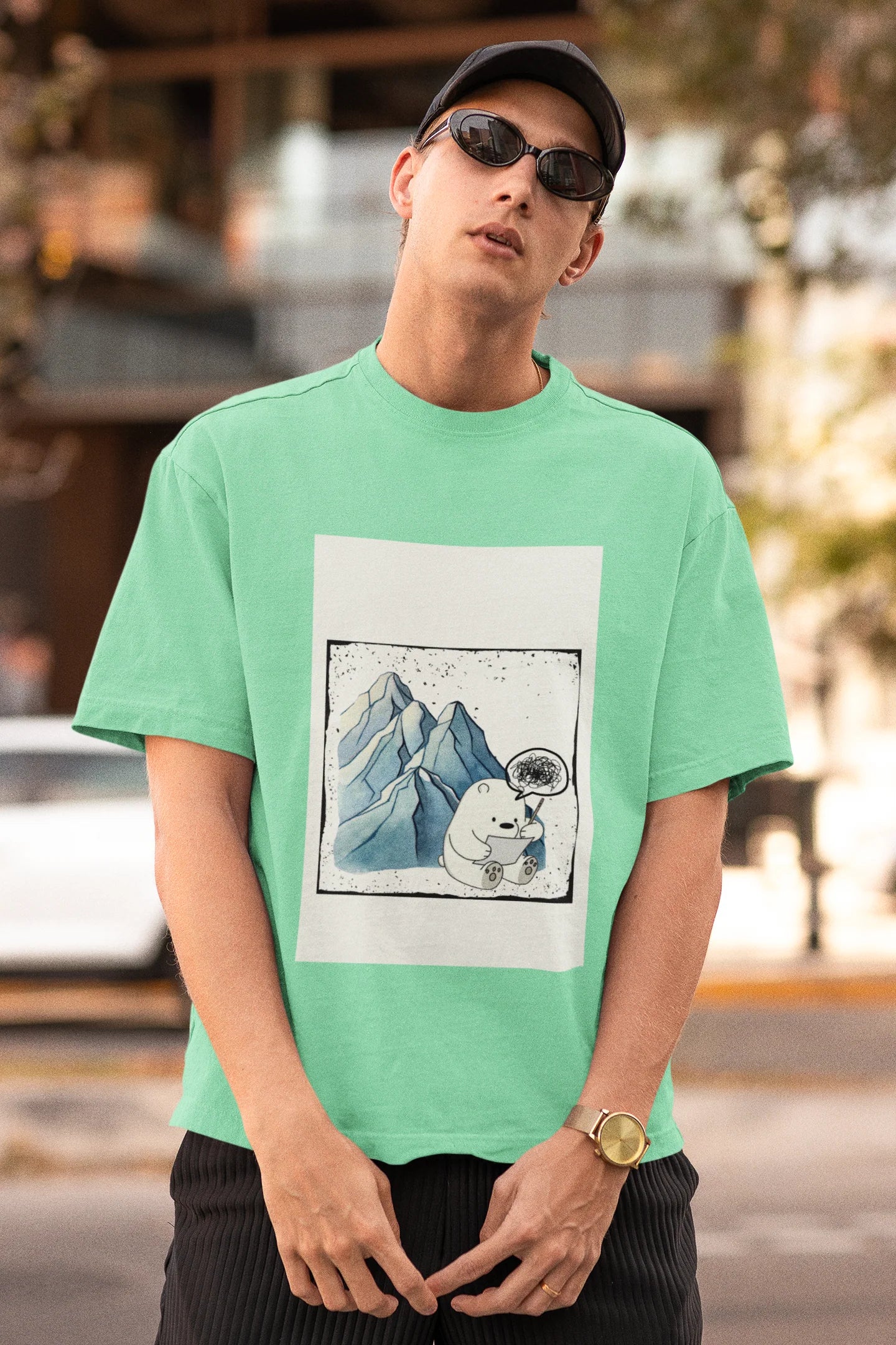 Galactic Bear | Dropped Sleeve Unisex T-Shirt