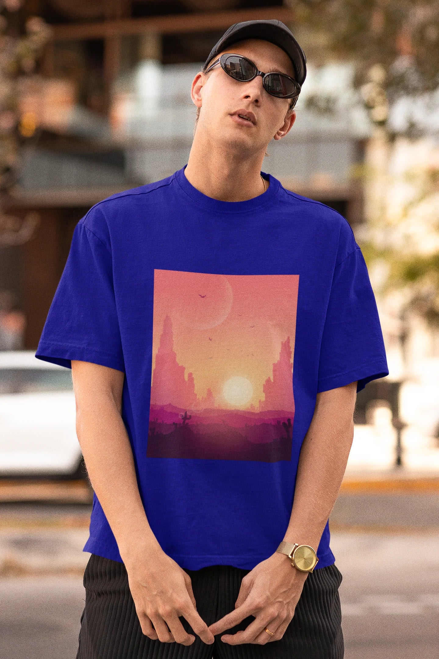 Sunset city | Premium Oversized Half Sleeve Unisex T-Shirt