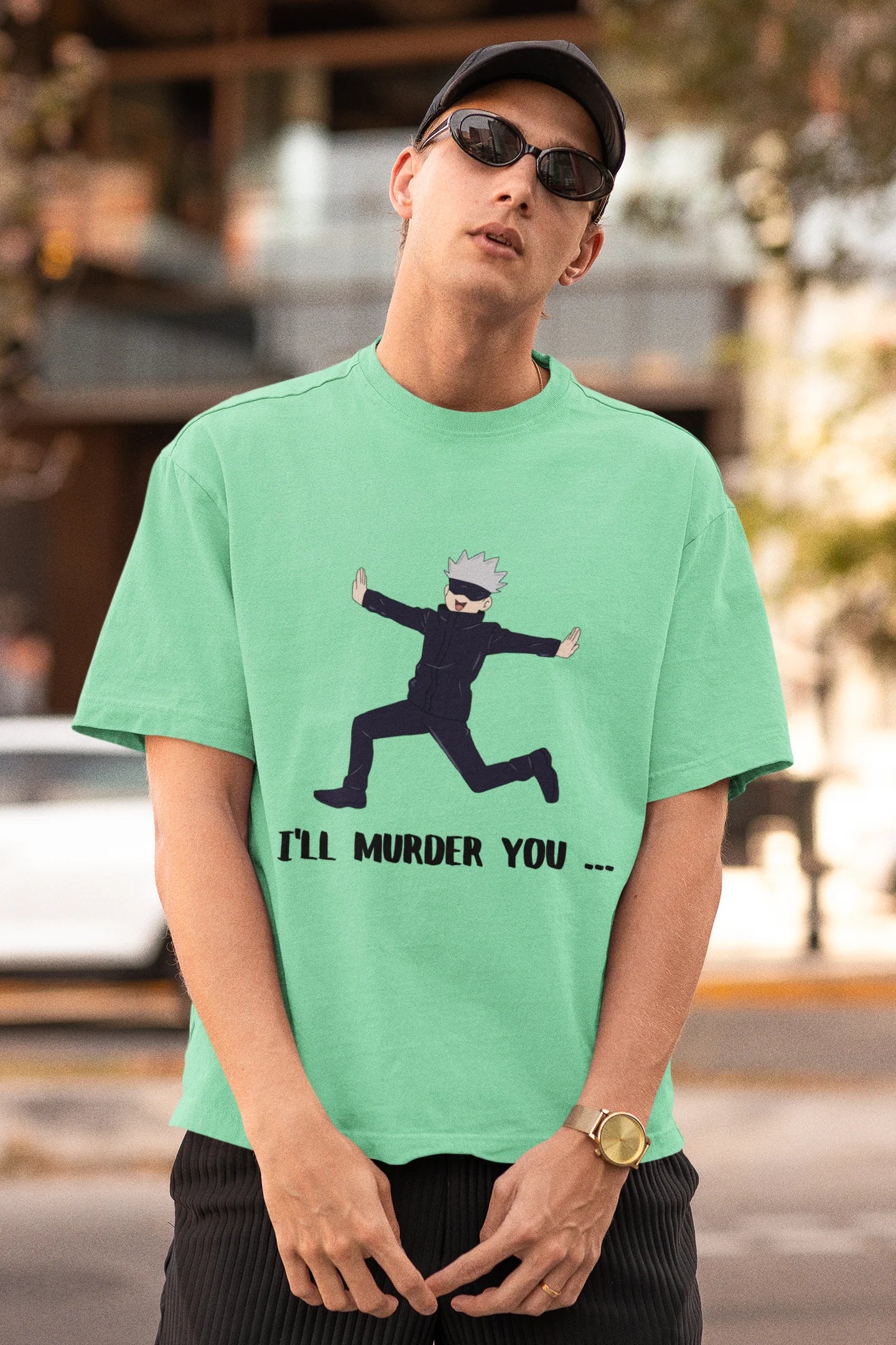 I'll murder you | Oversized Half Sleeve Unisex Tee | Broke Memers