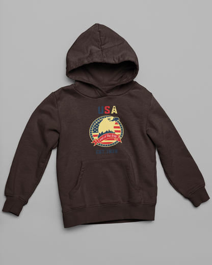 USA Land of the free | Retro Theme | Premium Unisex Winter Hoodie