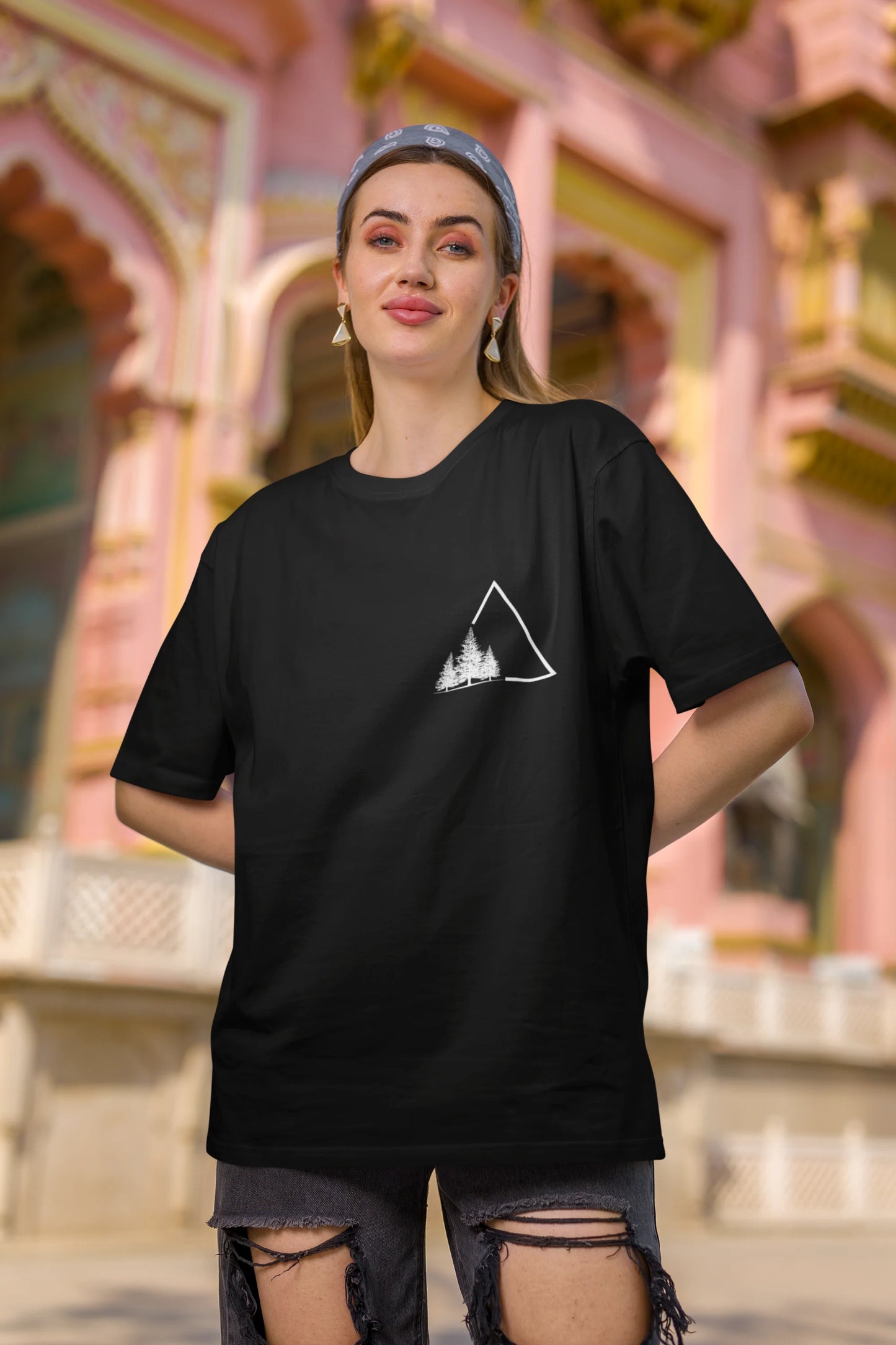Triangle Tree | Minimalist | Dropped Sleeve Unisex Tee