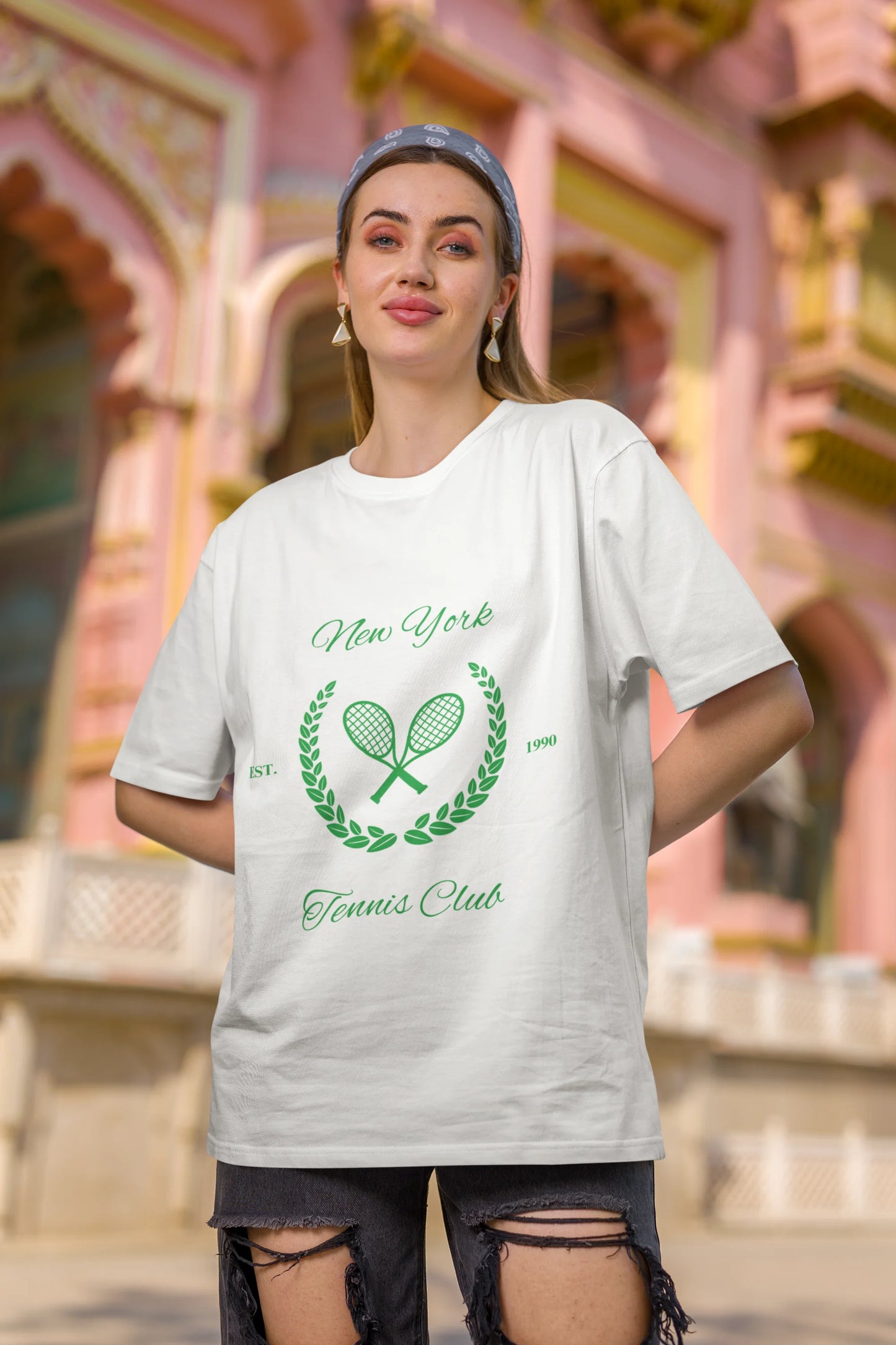 New York Tennis Club | Retro Theme | Dropped Sleeve Unisex Tee