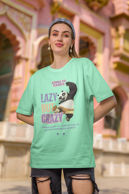 Lazy but crazy | Kung Fu Panda | Dropped Sleeve Unisex Tee