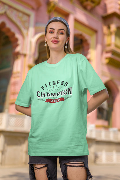Fitness Champion | Retro Theme | Dropped Sleeve Unisex Tee