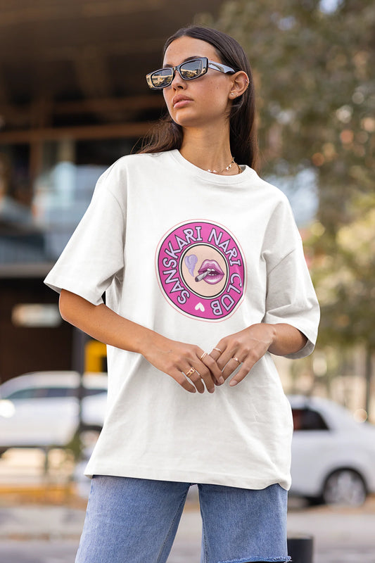 Sanskari Nari | Womaniya | Dropped Sleeve Unisex Tee