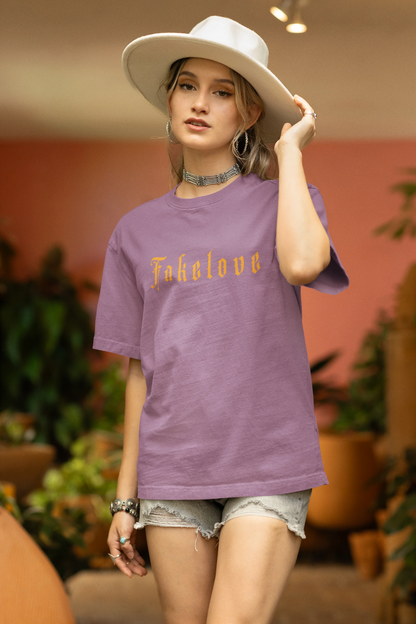 Fake Love | Brutalism | Dropped Sleeve Unisex T-Shirt