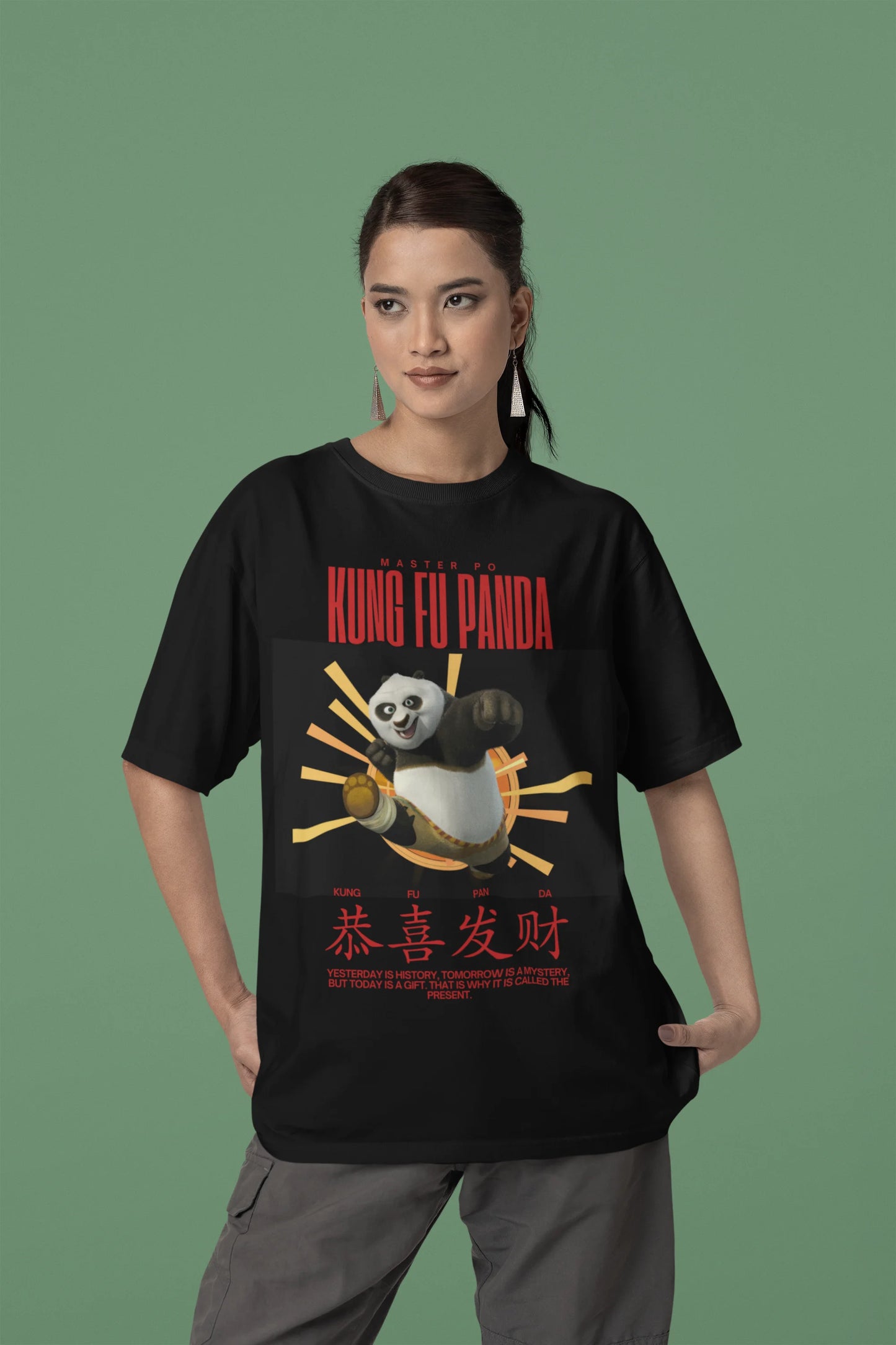 Yesterday is history | Kung Fu Panda | Dropped Sleeve Unisex Tee