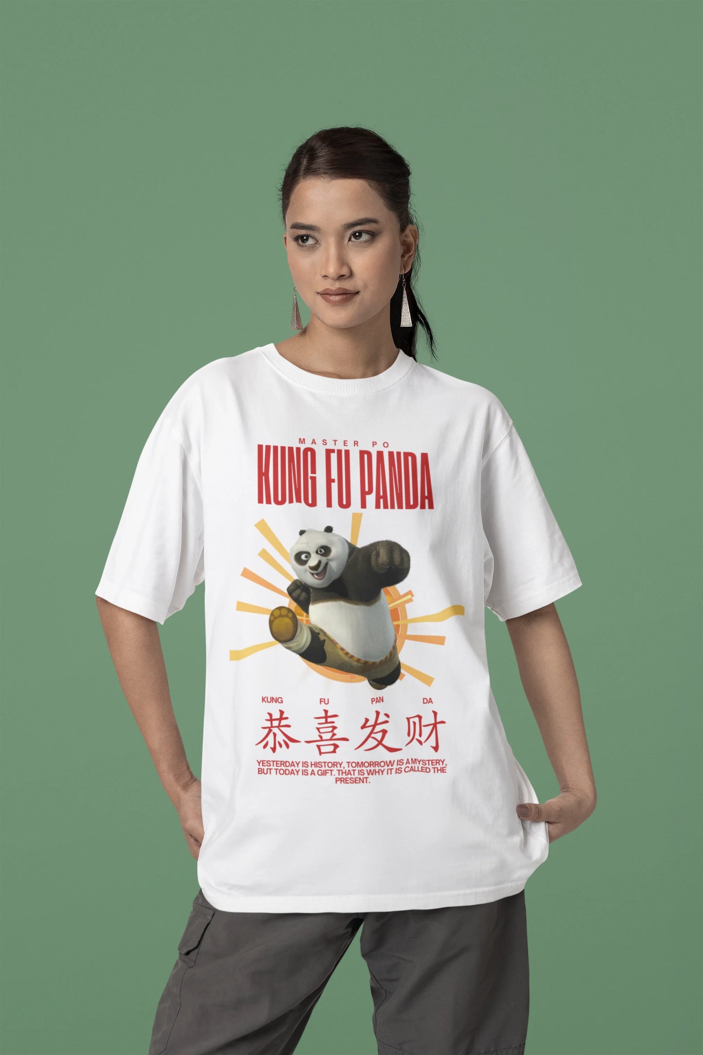 Yesterday is history | Kung Fu Panda | Dropped Sleeve Unisex Tee