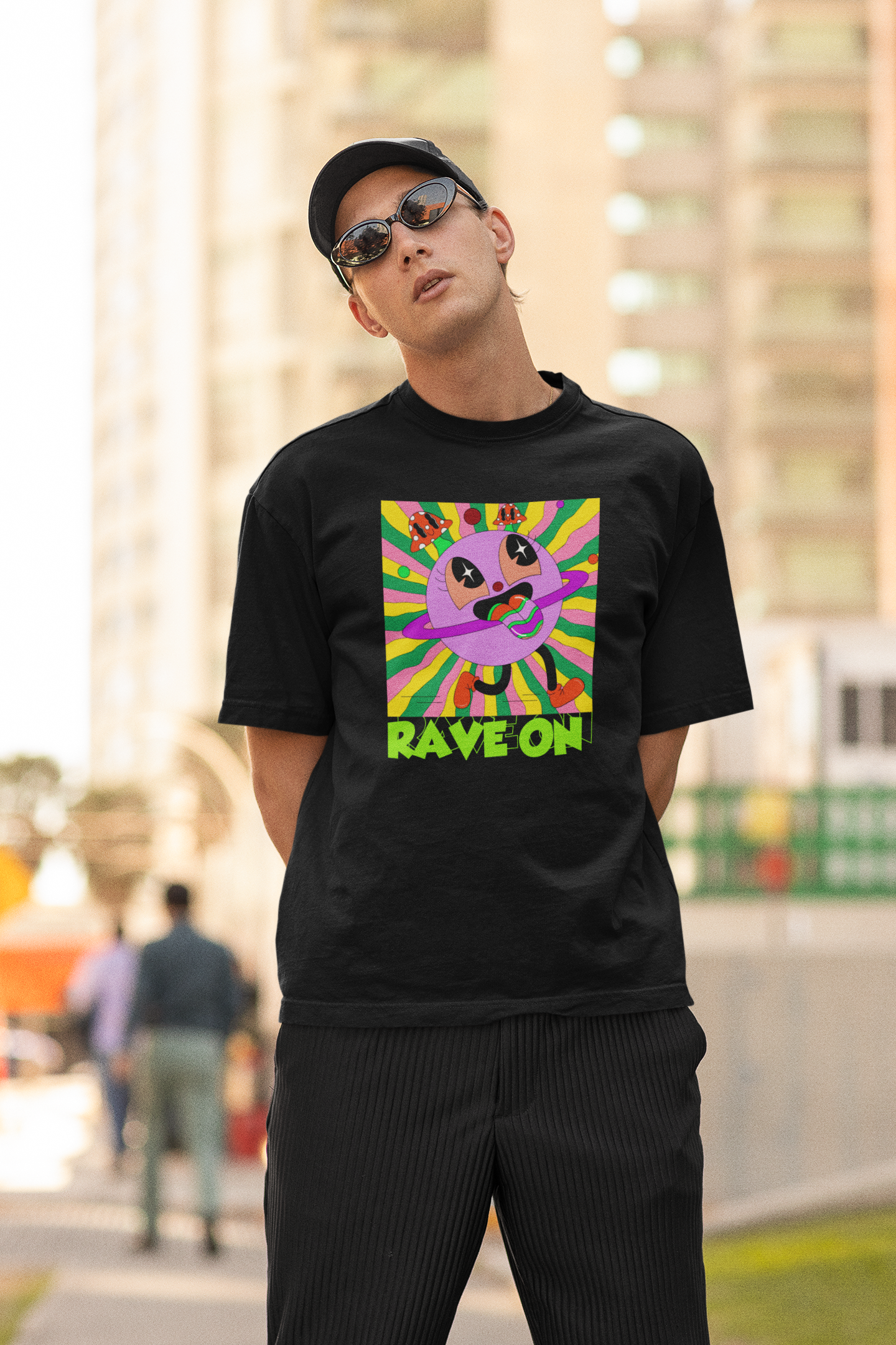 Rave on | Premium Oversized Half Sleeve Unisex T-Shirt