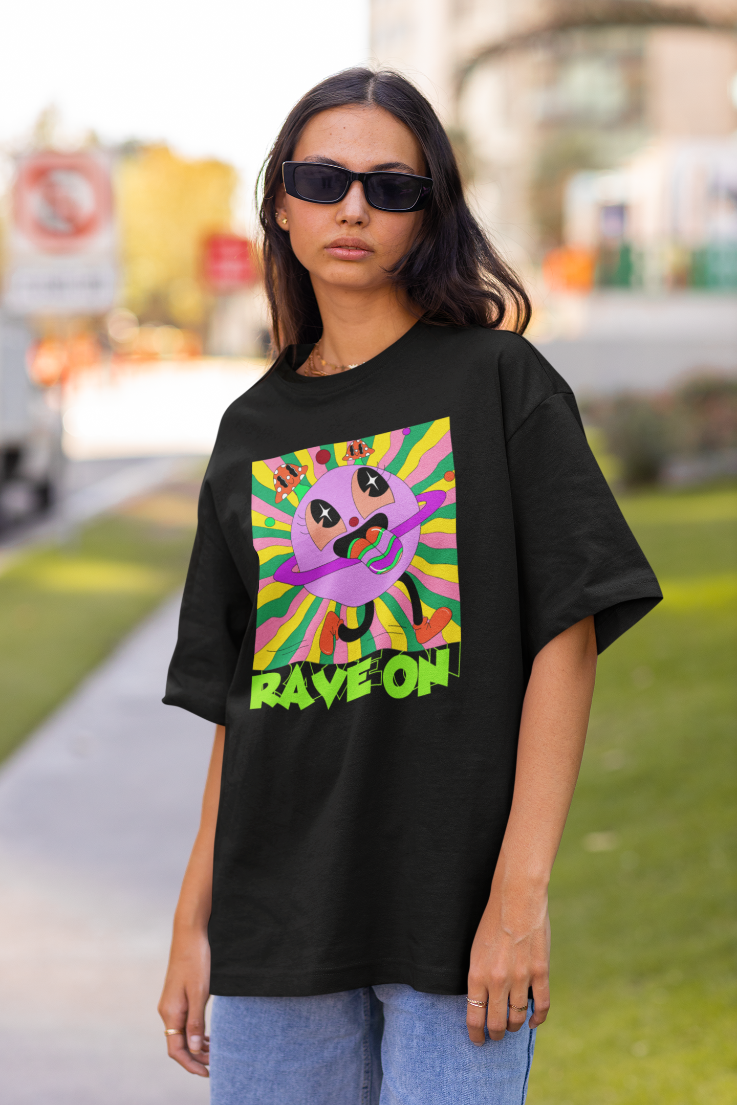 Rave on | Premium Oversized Half Sleeve Unisex T-Shirt