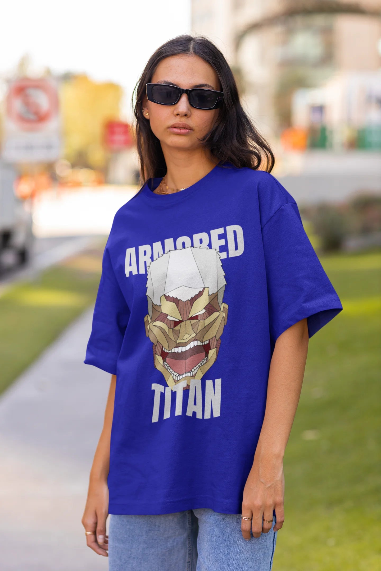 Armored Titan | Oversized Half Sleeve Unisex Tee | Broke Memers