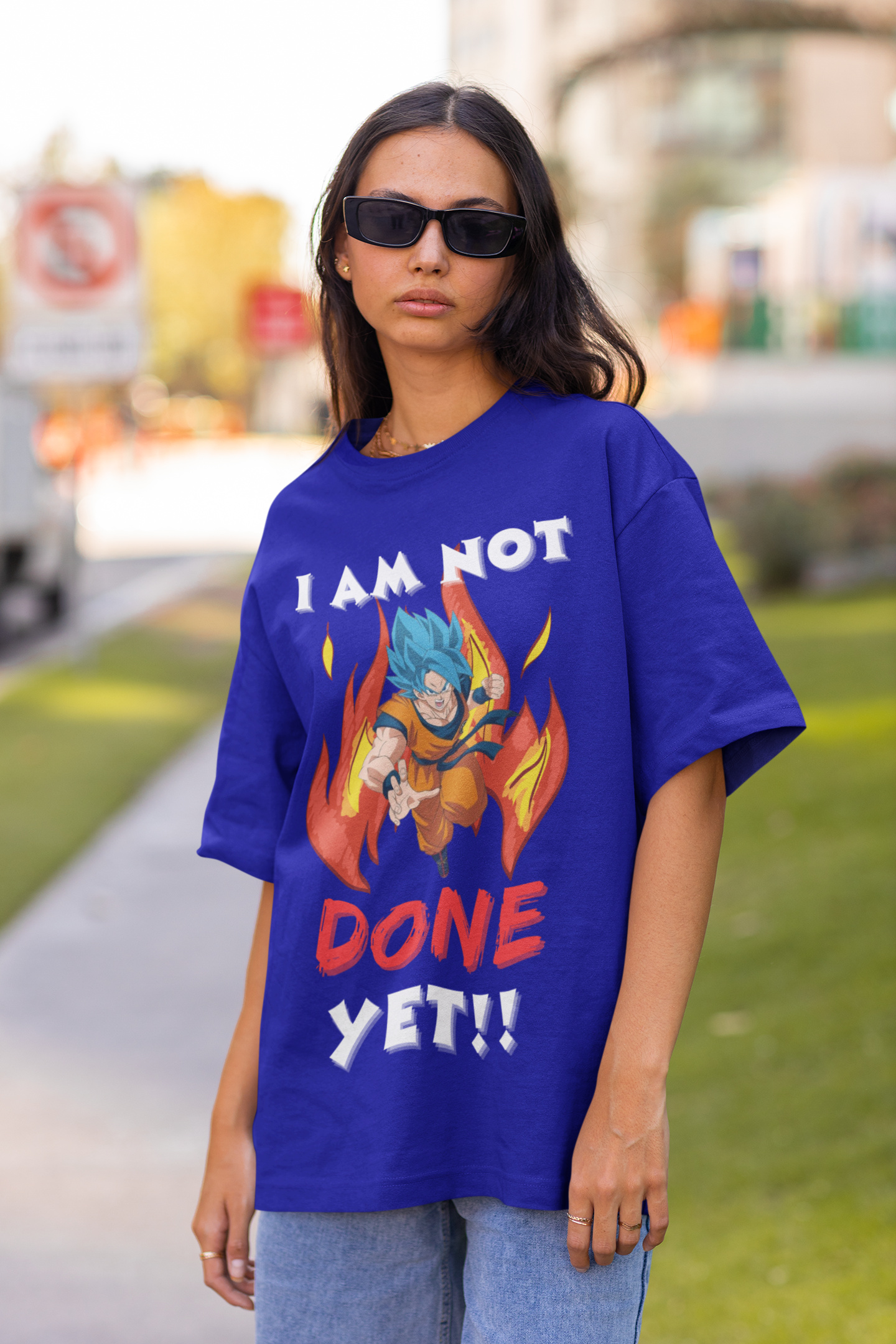 I am not done yet | Dragon Ball Z | Anime | Dropped Sleeve Unisex Tee