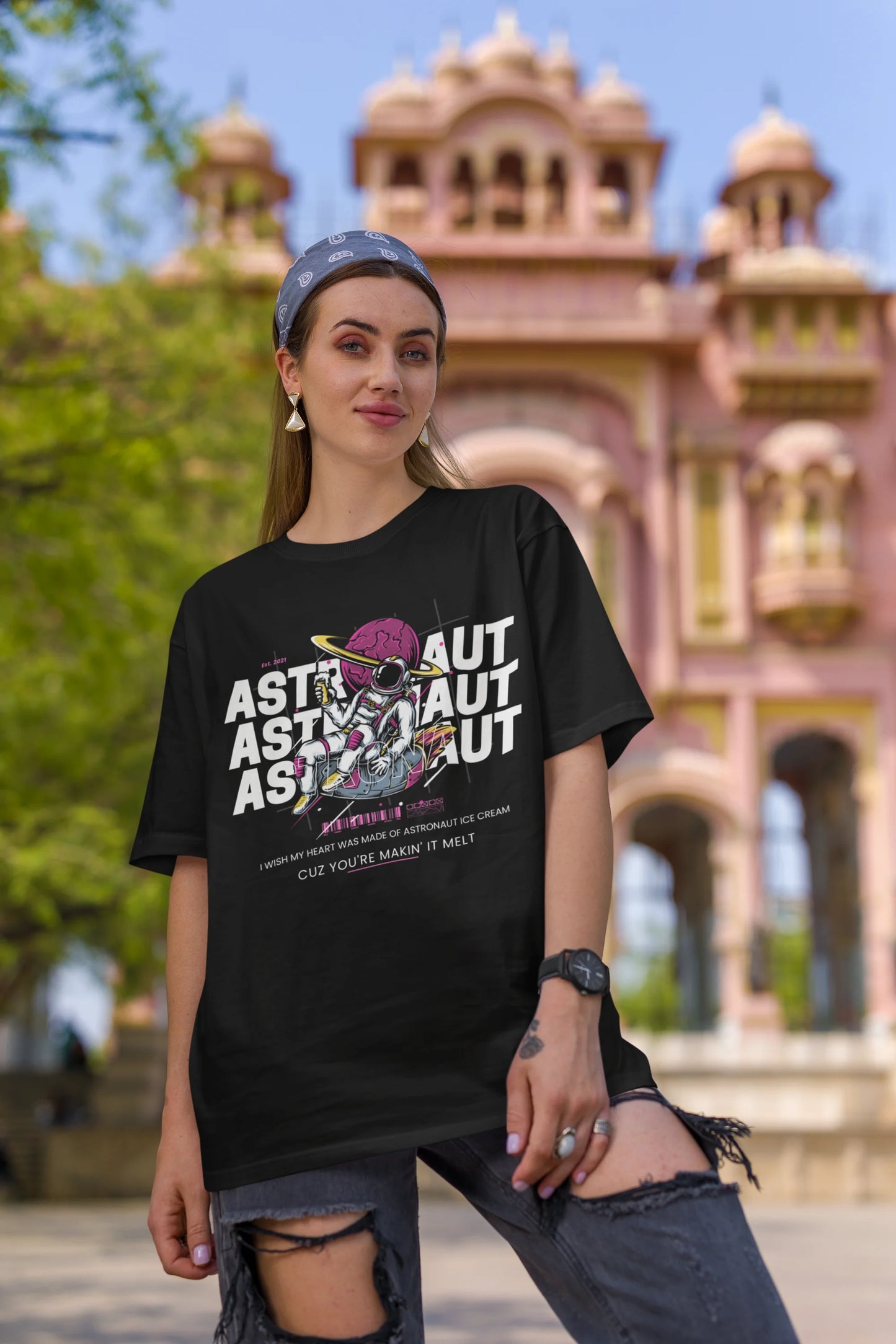 Astrosphere | Space Vogue | Dropped Sleeve Unisex Tee