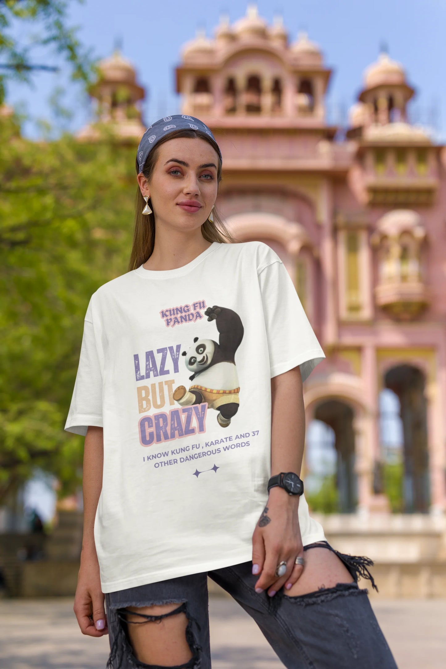 Lazy but crazy | Kung Fu Panda | Dropped Sleeve Unisex Tee