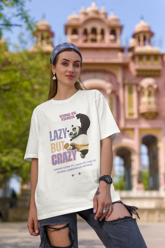 Lazy but crazy | Kung Fu Panda | Dropped Sleeve Unisex Tee
