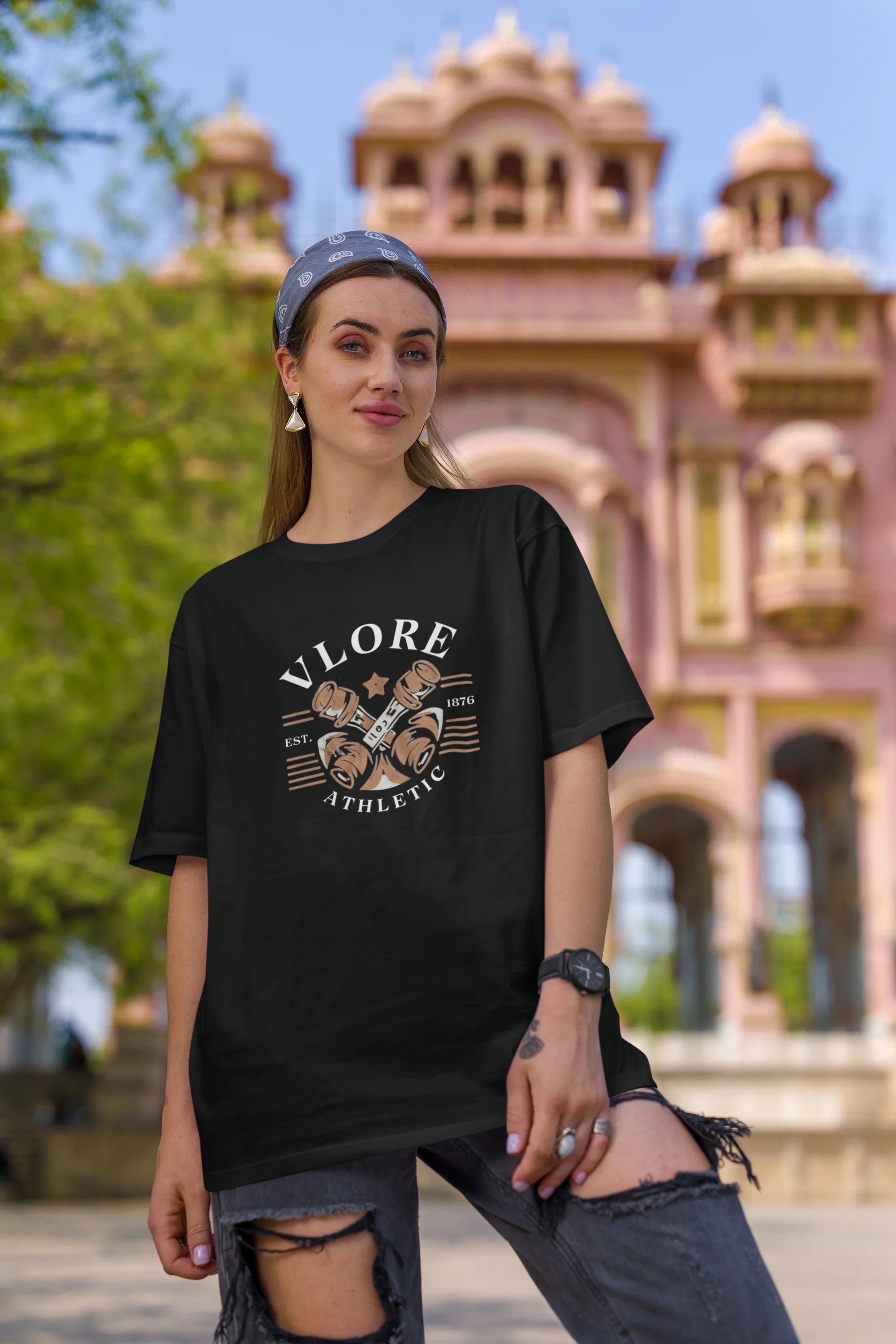 Vlore Athletics  | Retro Theme | Premium Oversized Half Sleeve Unisex T-Shirt