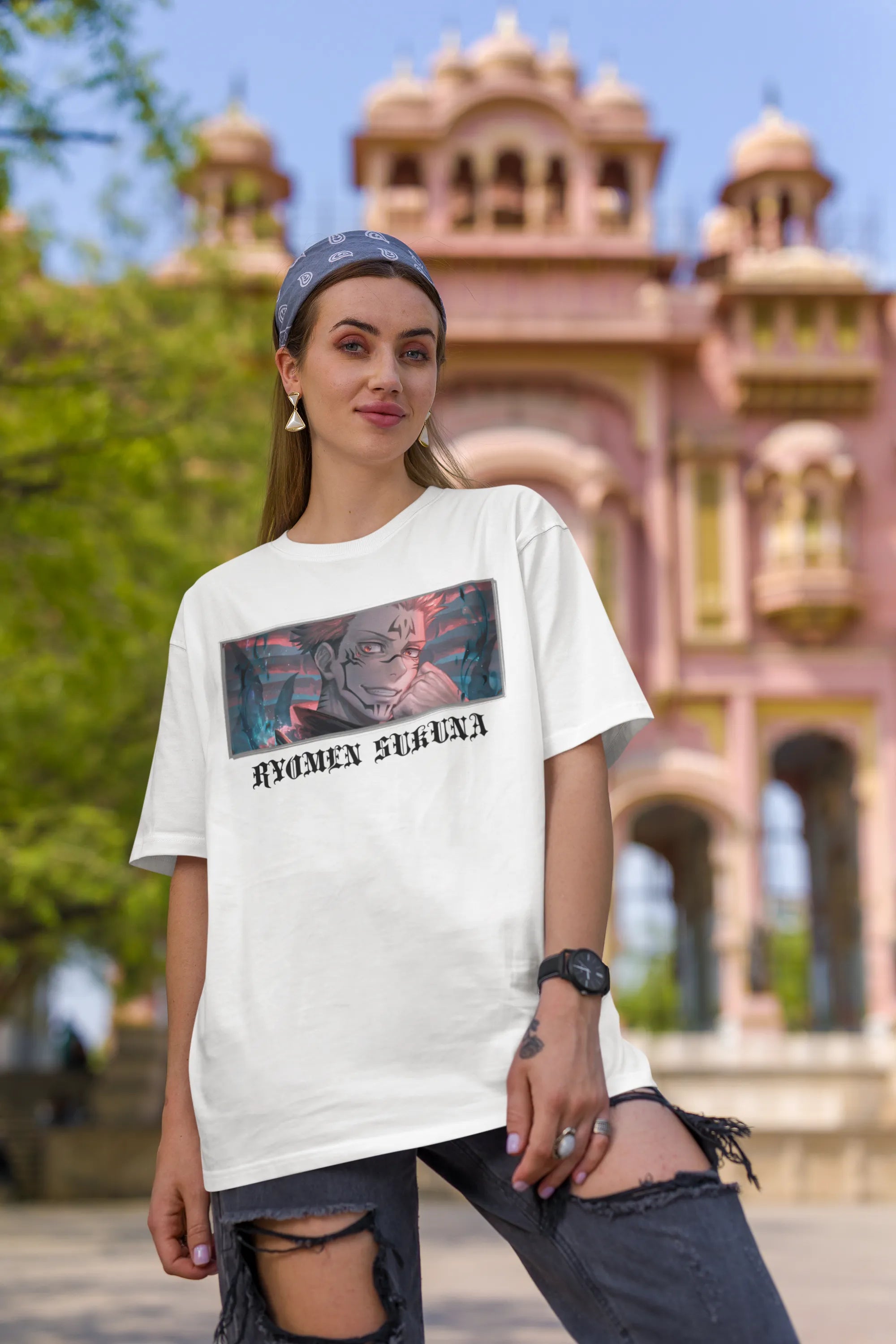 Ryomen Sukuna | Anime | Oversized Half Sleeve Unisex Tee | Broke Memers