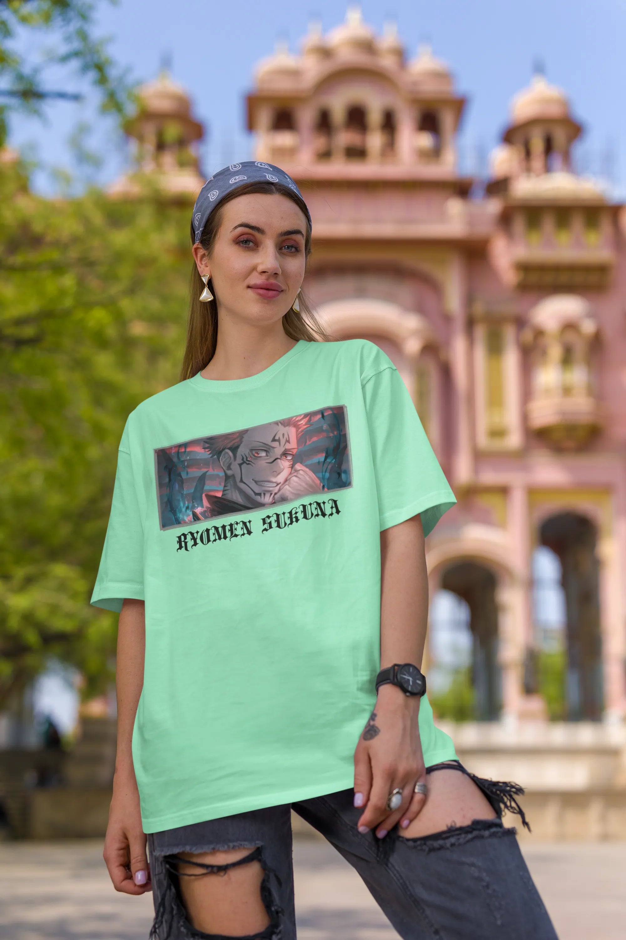 Ryomen Sukuna | Anime | Oversized Half Sleeve Unisex Tee | Broke Memers