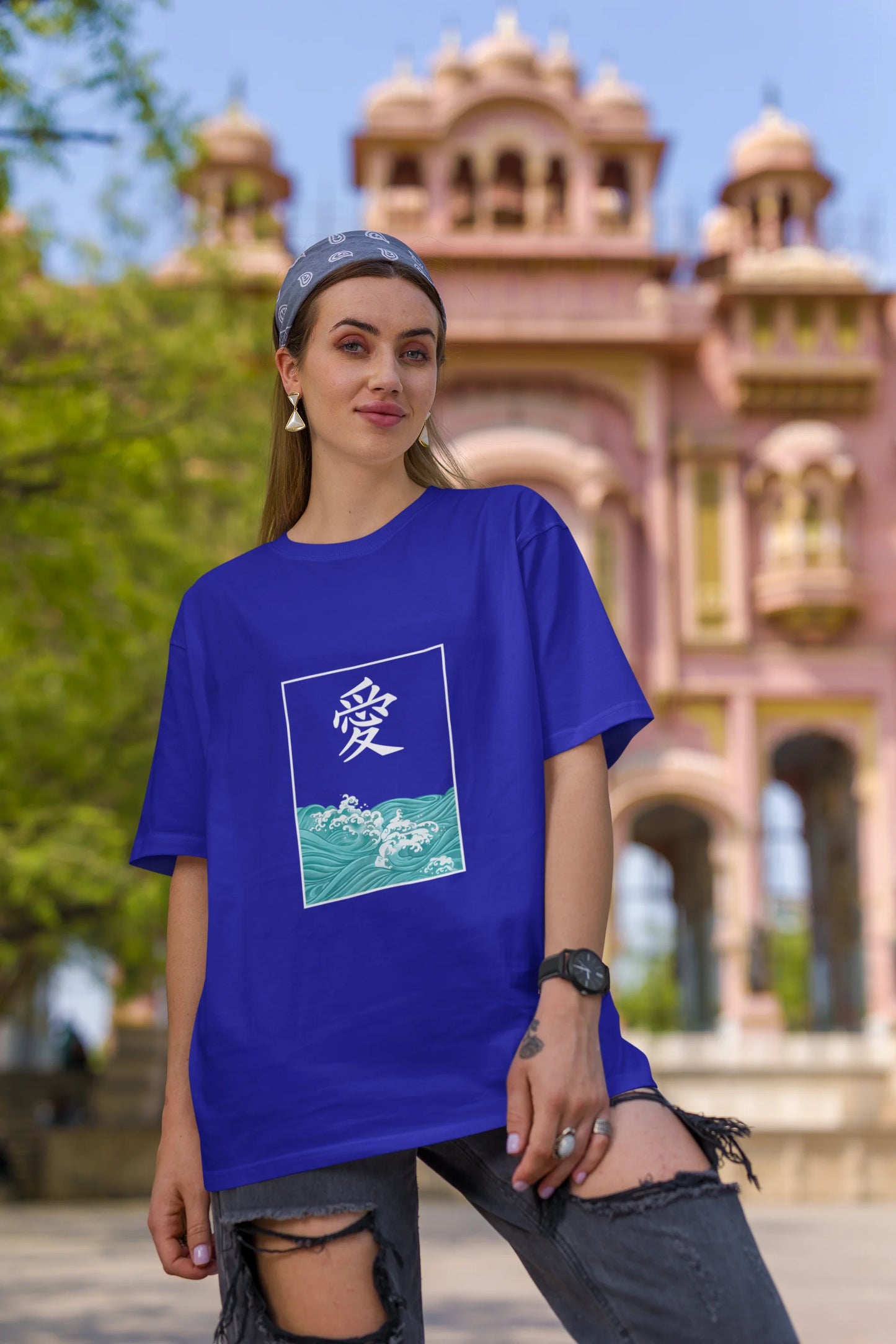 Love Waves | Minimalist | Dropped Sleeve Unisex Tee