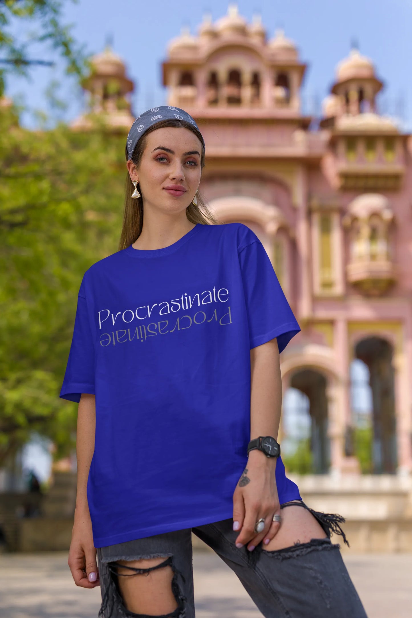 Procrastinate | Minimalist | Premium Oversized Half Sleeve Unisex T-Shirt