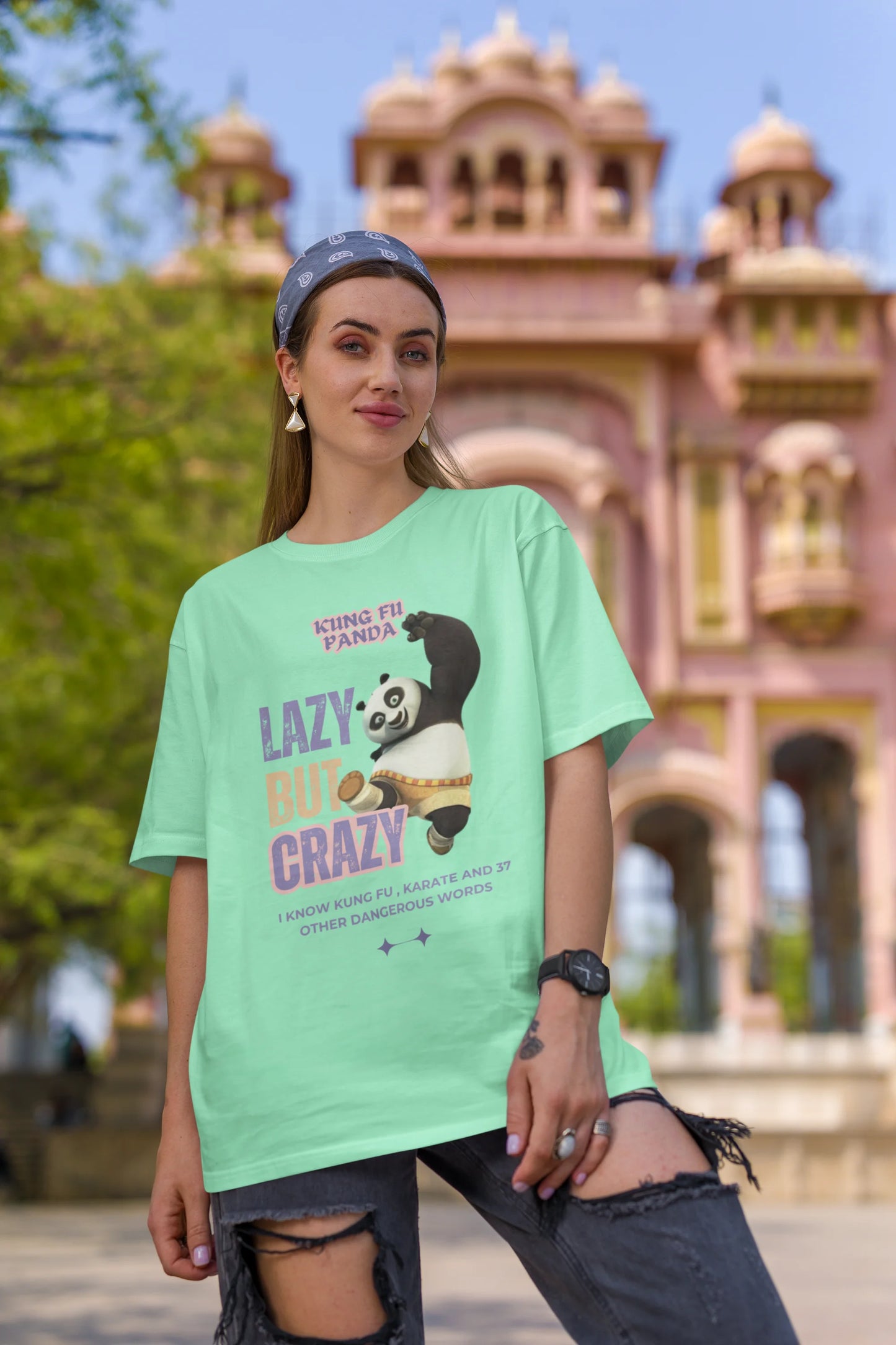 Lazy but crazy | Kung Fu Panda | Dropped Sleeve Unisex Tee