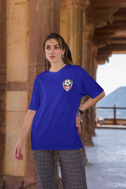 Football Badge | Minimalist | Dropped Sleeve Unisex Tee