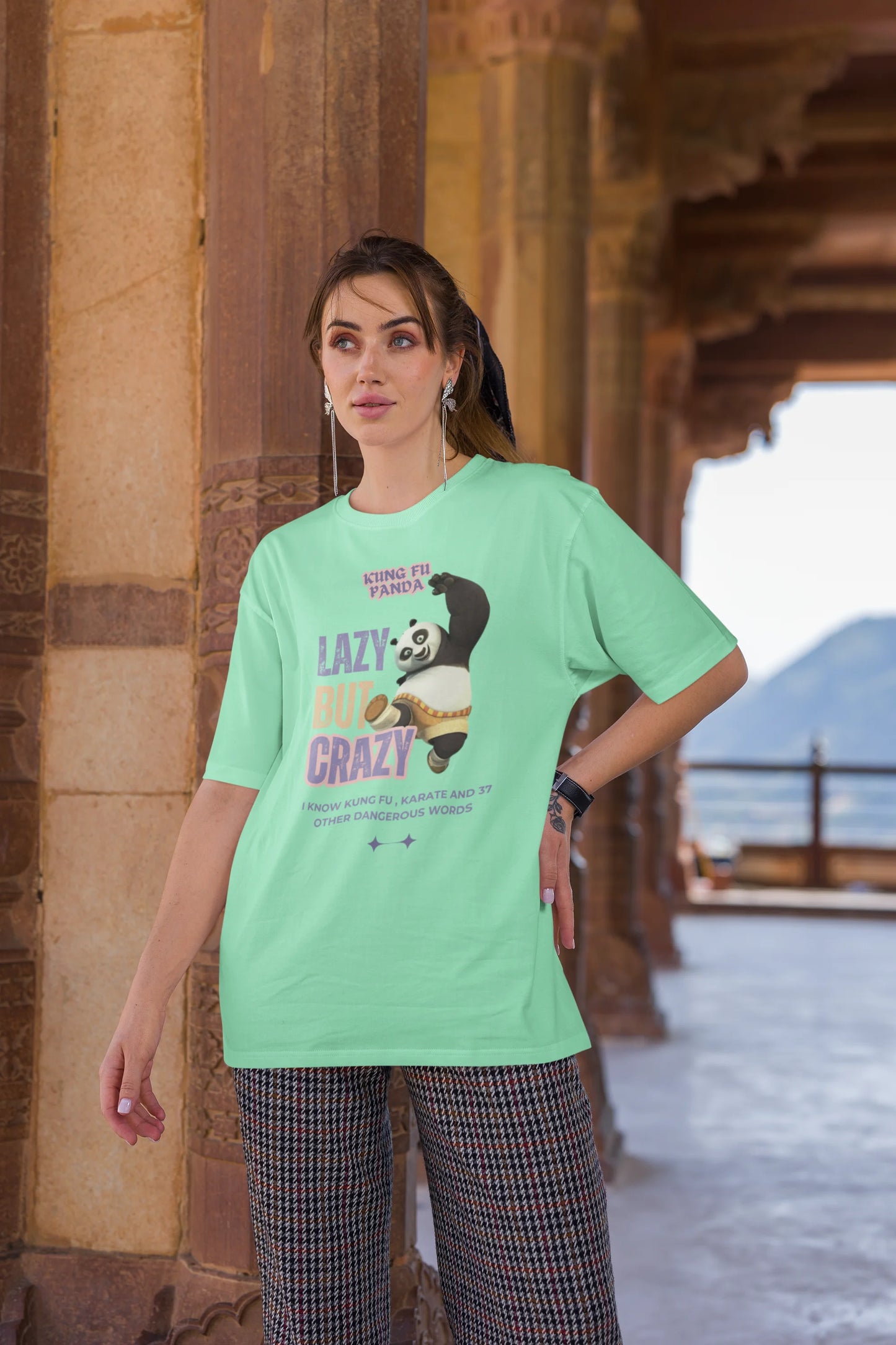 Lazy but crazy | Kung Fu Panda | Dropped Sleeve Unisex Tee