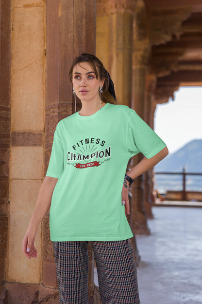 Fitness Champion | Retro Theme | Dropped Sleeve Unisex Tee