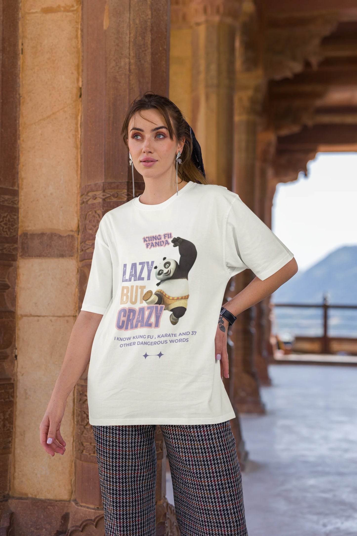 Lazy but crazy | Kung Fu Panda | Dropped Sleeve Unisex Tee
