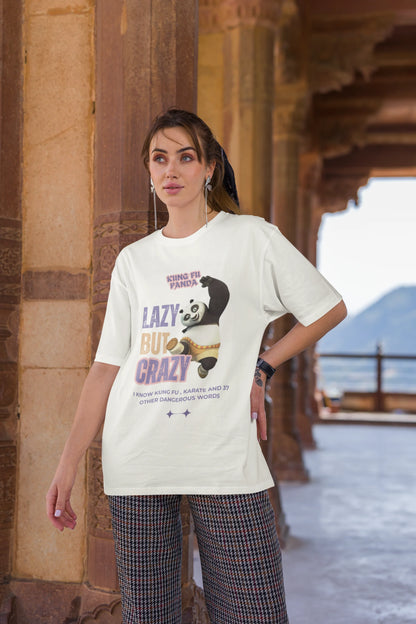 Lazy but crazy | Kung Fu Panda | Dropped Sleeve Unisex Tee