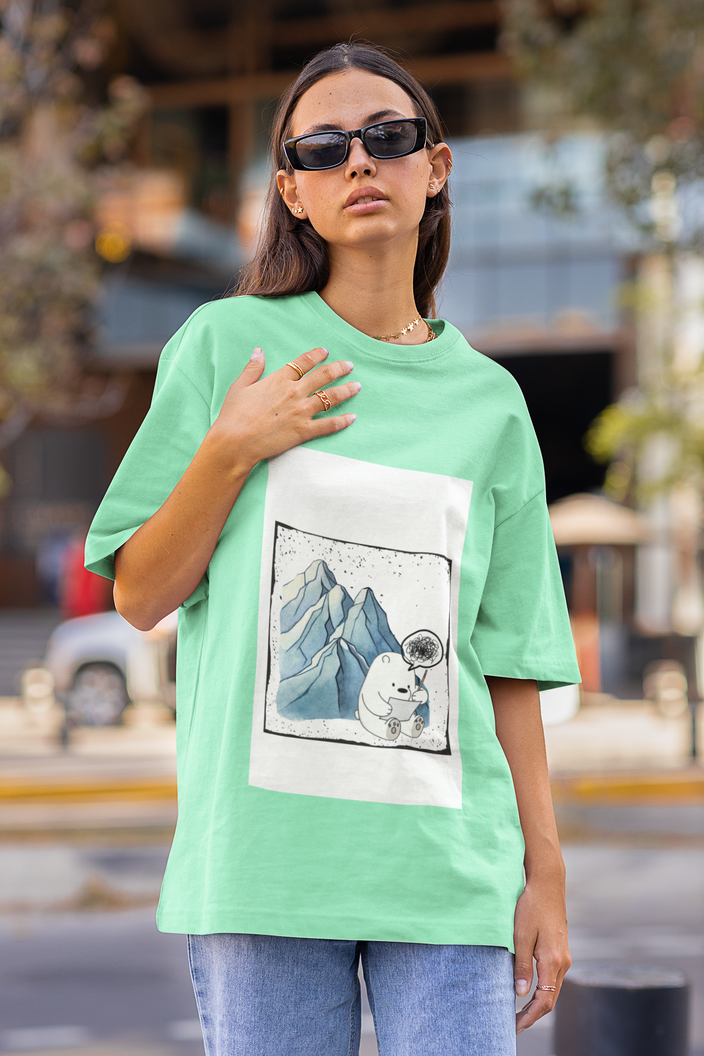Galactic Bear | Premium Oversized Half Sleeve Unisex T-Shirt