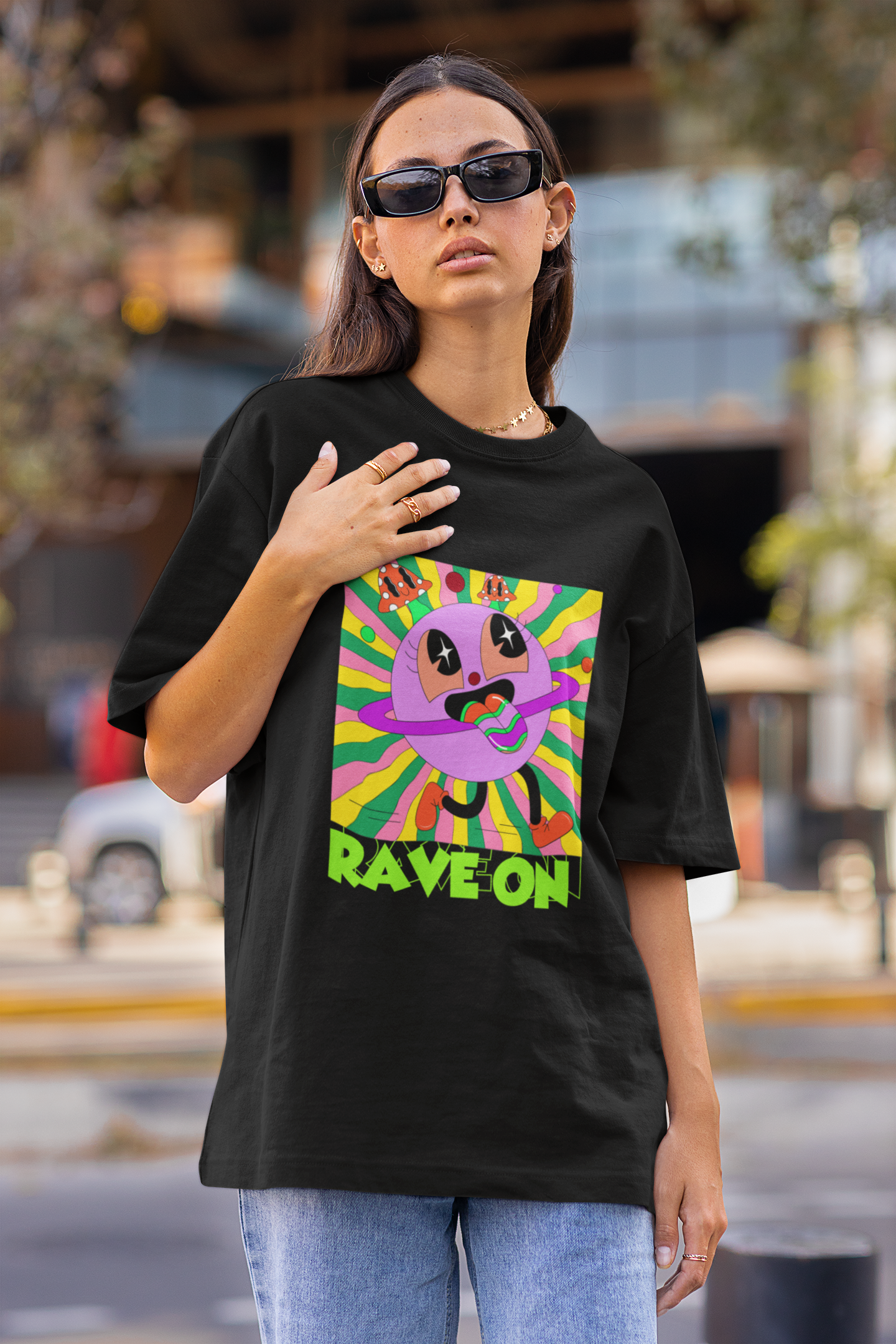 Rave on | Dropped Sleeve Unisex Tee