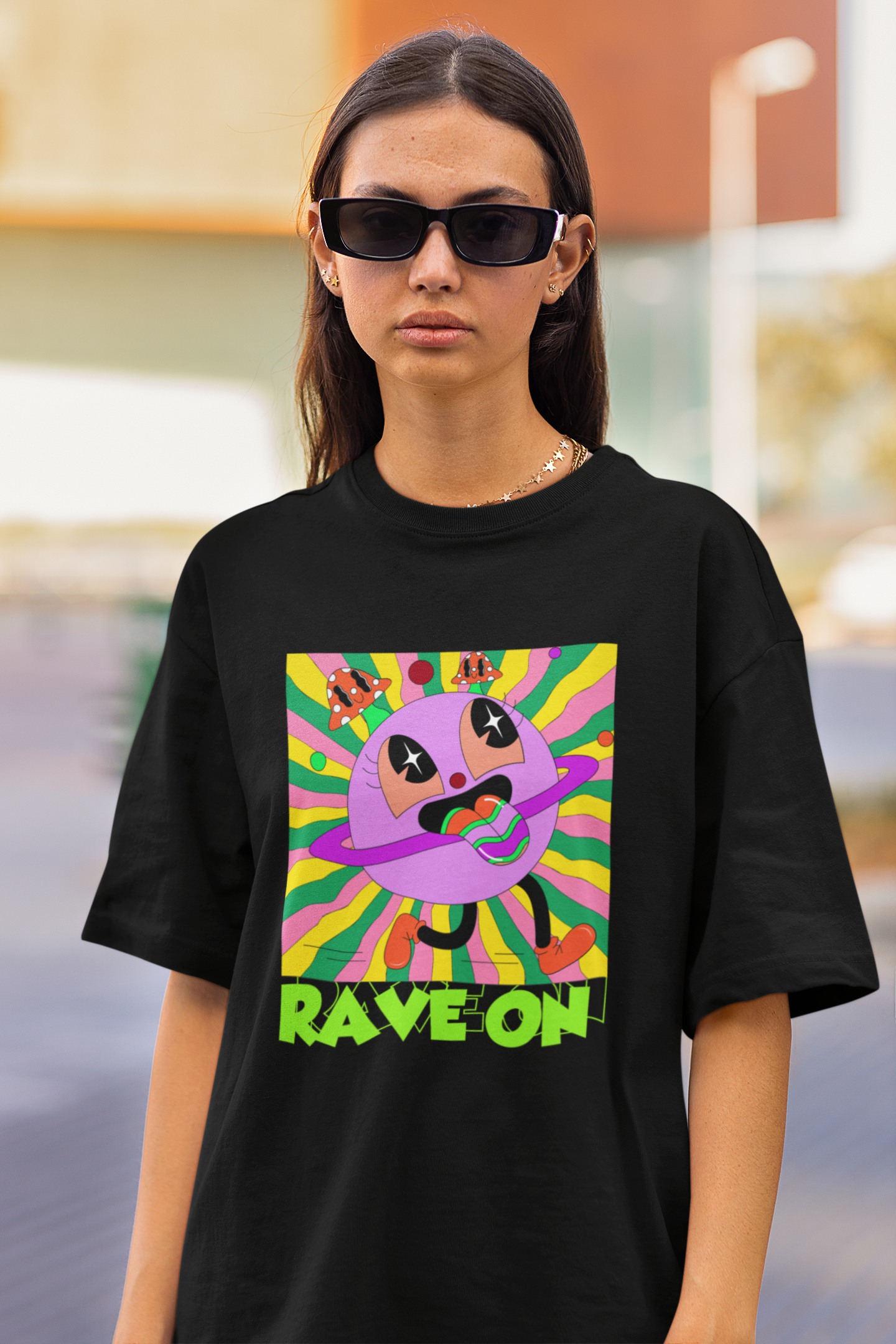 Rave on | Premium Oversized Half Sleeve Unisex T-Shirt