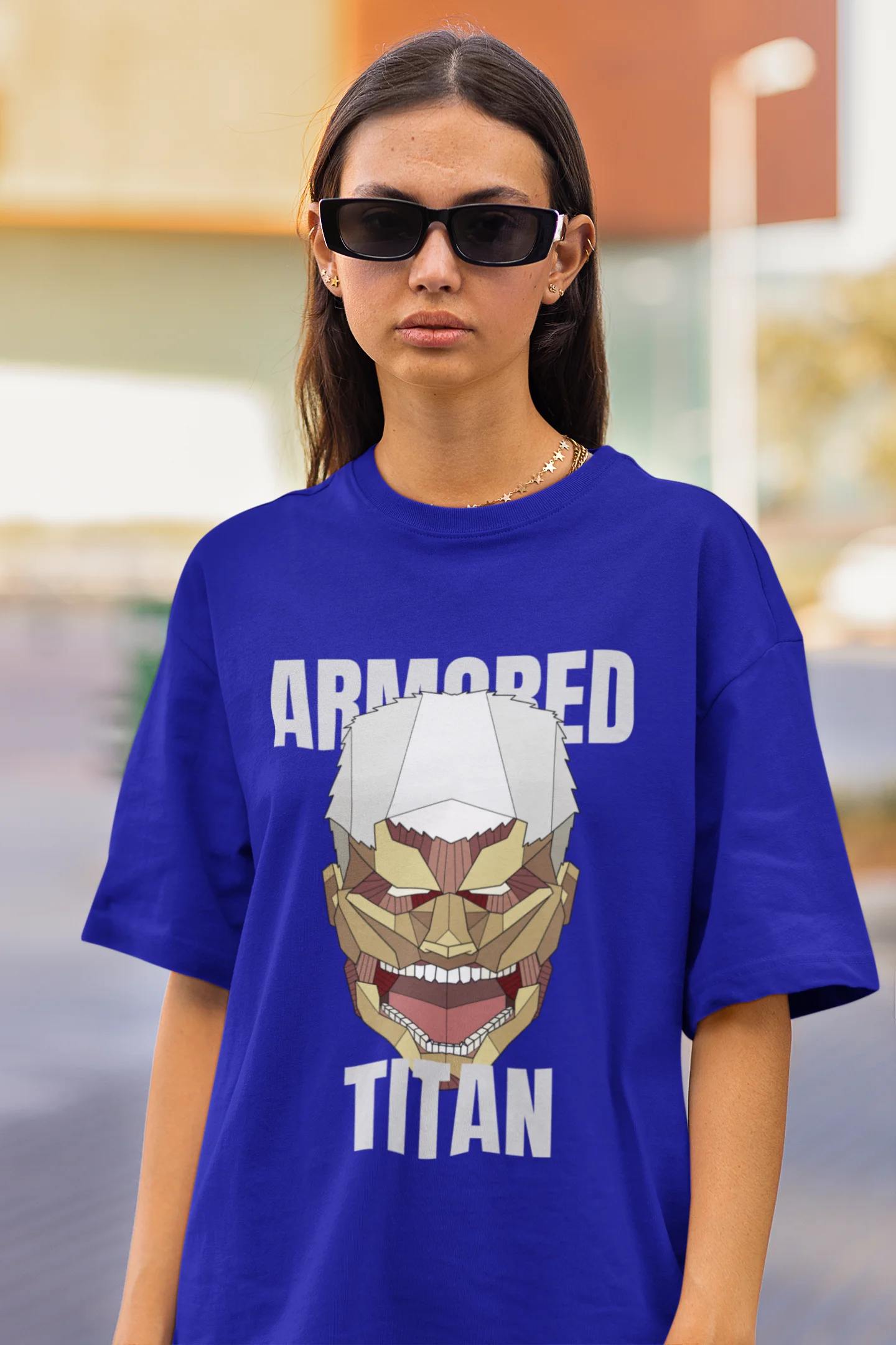 Armored Titan | Oversized Half Sleeve Unisex Tee | Broke Memers