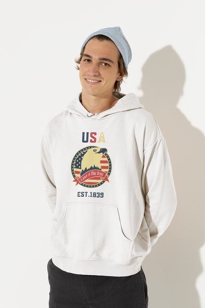 USA Land of the free | Retro Theme | Premium Unisex Winter Hoodie