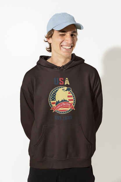 USA Land of the free | Retro Theme | Premium Unisex Winter Hoodie