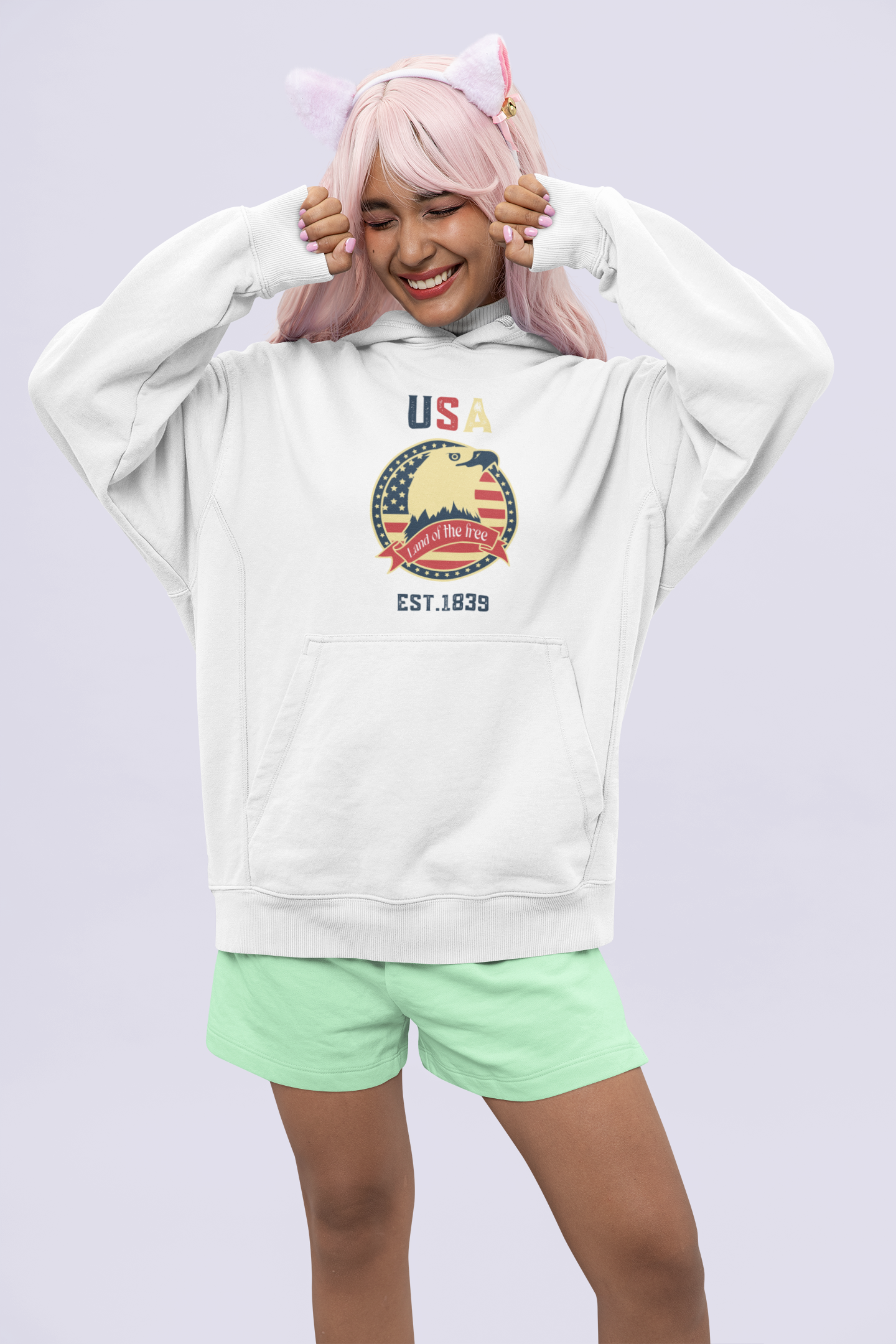 USA Land of the free | Retro Theme | Premium Unisex Winter Hoodie