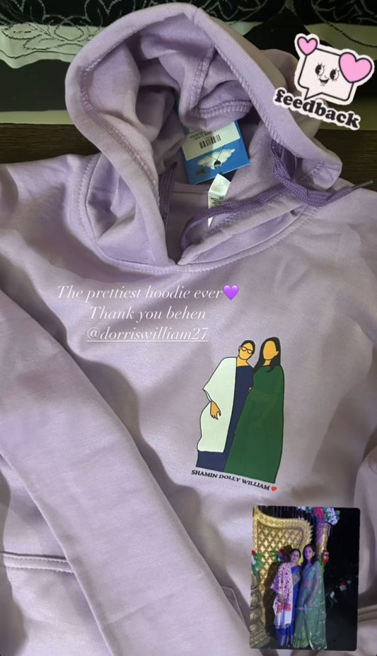 Customised Hoodie | Artify your memory with illustration/line art | Gift for your loved ones