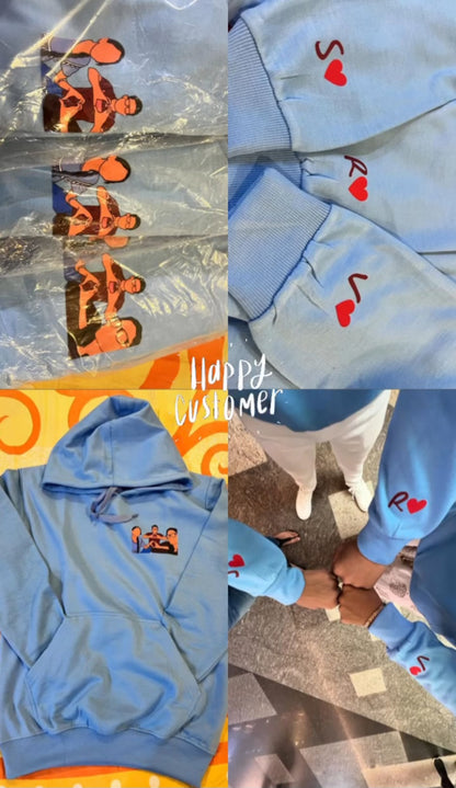 Customised Hoodie | Artify your memory with illustration/line art | Gift for your loved ones