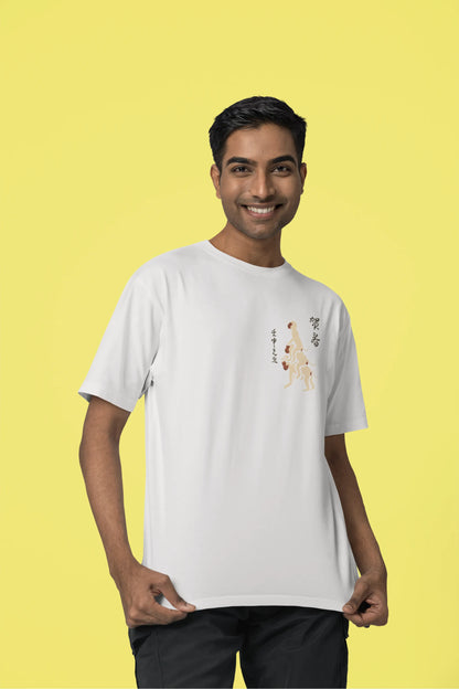 Three Monkey | Wildlife | Dropped  Sleeve Unisex T-Shirt